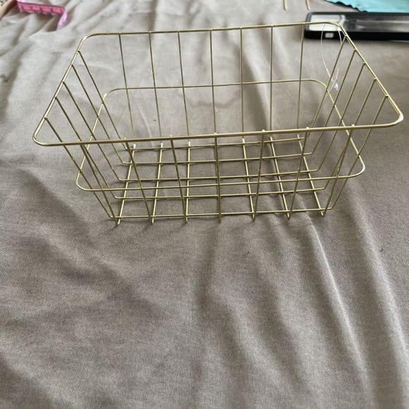 Birch & Vine Gold Wire Small Rectangular Organizer Storage Baskets Set 10 Office - Picture 11 of 11